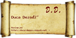 Duca Dezső névjegykártya